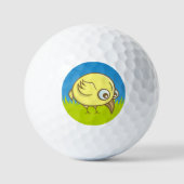 Gelber Cartoon Golfball (Vorderseite)