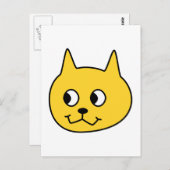 Gelber Cartoon Katze. Postkarte (Vorne/Hinten)