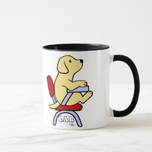 Gelber Cartoon Labrador-Studenten-1 Tasse