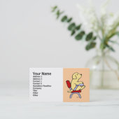 Gelber Cartoon Labrador-Studenten-1 Visitenkarte (Stehend Vorderseite)