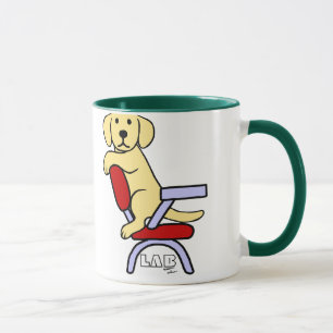 Gelber Cartoon Labrador-Studenten-3 Tasse