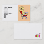 Gelber Cartoon Labrador-Studenten-3 Visitenkarte (Vorne/Hinten)