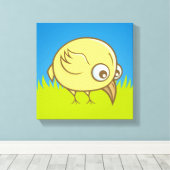 Gelber Cartoon Leinwanddruck (Insitu (Holzboden))