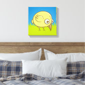Gelber Cartoon Leinwanddruck (Insitu (Schlafzimmer))