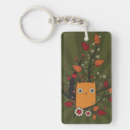 Gelber Cartoon Liebe Foliage Schlüsselanhänger