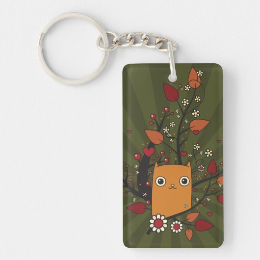 Gelber Cartoon Liebe Foliage Schlüsselanhänger (Vorderseite)