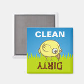 Gelber Cartoon Magnet (Vorderseite/Rückseite)