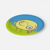 Gelber Cartoon Pappteller (Schrägansicht)