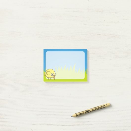 Gelber Cartoon Post-it Klebezettel (Auf Schreibtisch)