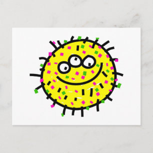 Gelber Cartoon Postkarte