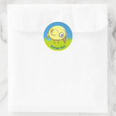 Gelber Cartoon Runder Aufkleber (Tasche)