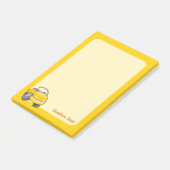 Gelber Cartoon-Wagen Post-it Klebezettel (angewinkelt)
