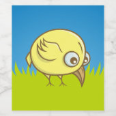 Gelber Cartoon Weinetikett (Einzelnes Label)