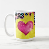 Gelber Cup und Leoparden Spots Kaffeetasse (Links)