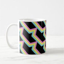 Gelber Cyan Magenta Streifen Kaffeetasse