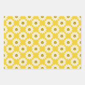 Gelber Daisy Streifen und Polka Dot Geschenkpapier Set (Vorderseite)