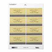 Gelber Damast mit schwarzen und weißen Polka-Punkt (Vorne)