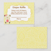 Gelber Damast-Windelhalter-Führungsbär Begleitkarte (Vorne/Hinten)