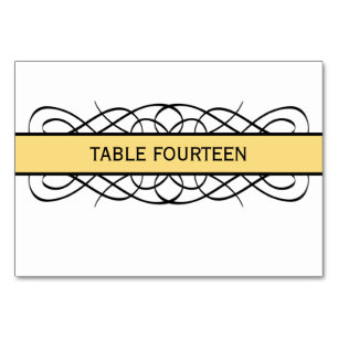 Gelber Deko Blühte Tischkarte Tischnummer