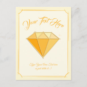 Gelber Diamant-Edelstein-Schmuck. 50 Goldene Hochz Postkarte