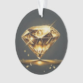 Gelber Diamant und mehrfarbiger Lächeltext Ornament (Vorderseite)