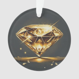 Gelber Diamant und mehrfarbiger Lächeltext Ornament