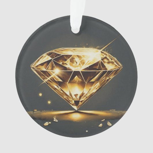 Gelber Diamant und mehrfarbiger Lächeltext Ornament (Vorderseite)