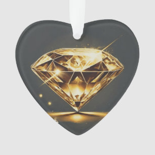 Gelber Diamant und mehrfarbiges Acrylherz Ornament