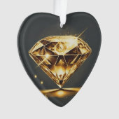 Gelber Diamant und mehrfarbiges Acrylherz Ornament (Vorderseite)