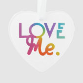 Gelber Diamant und mehrfarbiges Acrylherz Ornament (Rückseite)