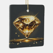 Gelber Diamant und mehrfarbiges Lächeln Keramikornament (Rechts)