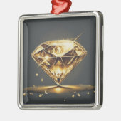 Gelber Diamant und schwarz Ornament Aus Metall (Links)