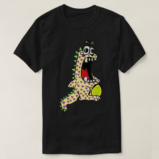 Gelber Dinosaurier der Liebe T-Shirt (Design vorne)