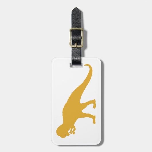 Gelber Dinosaurier Gepäckanhänger (Vorderseite vertikal)