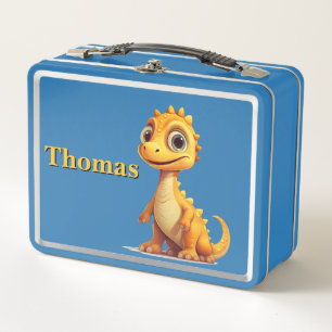 Gelber Dinosaurier Metall Brotdose