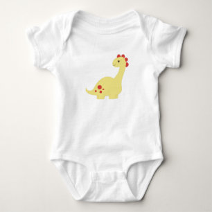 Gelber Dinosaurier schneiden Baby Strampler