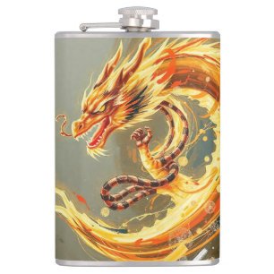 Gelber Drache Golden Flachmann
