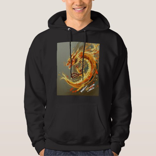 Gelber Drache Hoodie (Vorderseite)