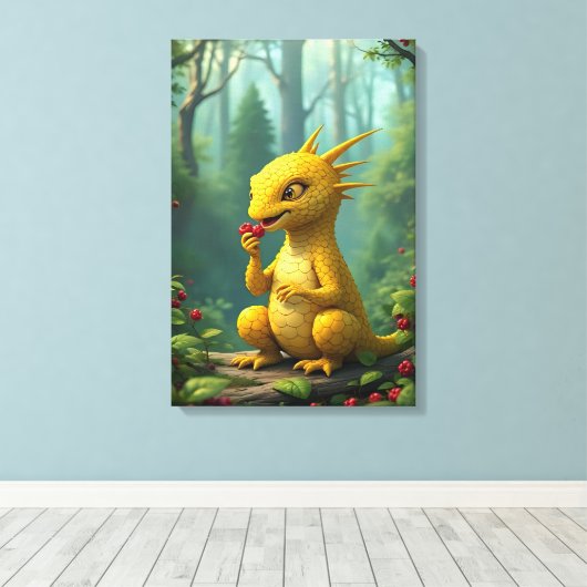 Gelber Drache Leinwanddruck (Insitu (Holzboden))