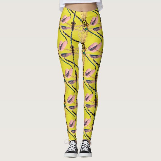 Gelber DragonFly Leggings (Vorderseite)