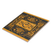 "Gelber Dragons-Atem" 3 Initial Monogramm Tile Fliese (Seite)