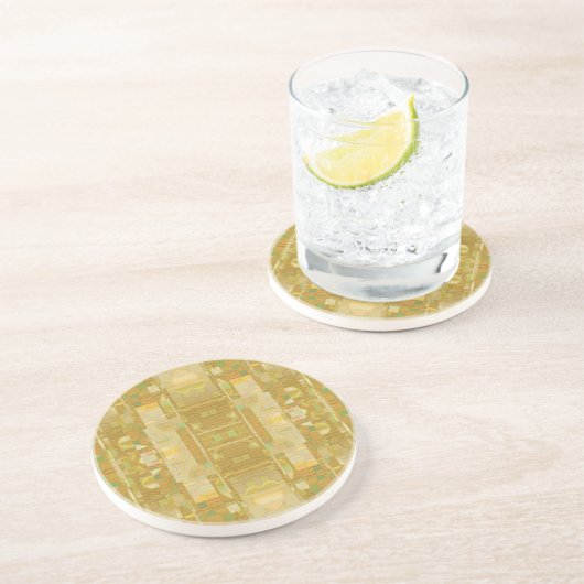 Gelber Drink Untersetzer - Blasen Neuer Platz (Seite)