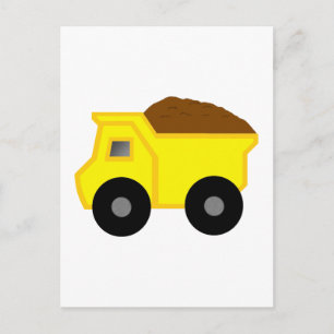 Gelber Dump Truck Postkarte