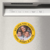 Gelber, einfacher Text und Foto Magnet (In Situ (Geschirrspüler))