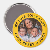 Gelber, einfacher Text und Foto Magnet (Vorderseite/Rückseite)