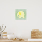 Gelber Elefant auf Minzgrün Poster (Küche)