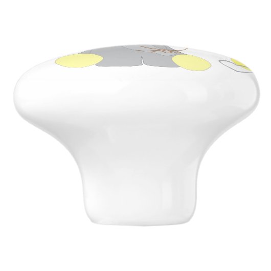 Gelber Elefant Ballon Hört Baby Boy Kinderzimmer Keramikknauf (Seitenansicht)