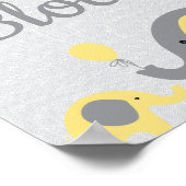 Gelber Elefant bitte Blocksignieren Babydusche sig Poster (Ecke)