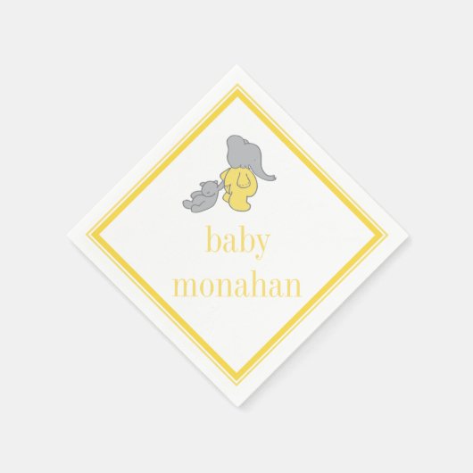 Gelber Elefant | Cocktail Napkin Serviette (Ecke)
