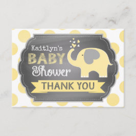 Gelber Elefant-Punkt-Druck danken Ihnen Dankeskarte
